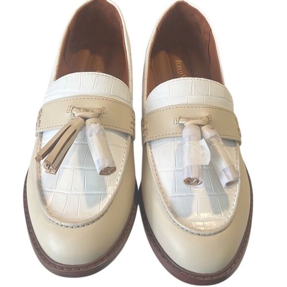 Fanco Sarto Carolyn Ivory and White Tassel Loafers Size 8.5 NWOB - Picture 2 of 11